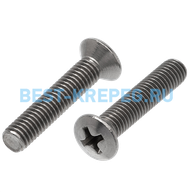 Винт с полупотайной головкой, шлиц крест ДИН 966 А2 M 2X3 PH