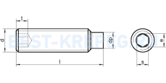 4028 ISO [915 DIN] Винты установочные с цапфой и внутренним шестигранником ISO 4028 [DIN 915] рис.2