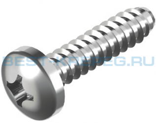 Винты самонарезающие с полукруглой головкой DIN 7981 F H A2