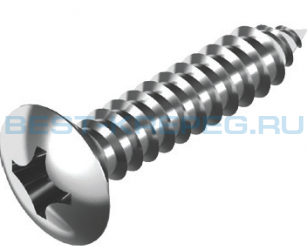Винты самонарезающие с полупотайной головкой DIN 7983 H A2 A4
