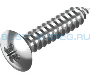 Винты самонарезающие с полупотайной головкой DIN 7983 Z A2 A4
