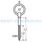 814086 ART Рым-шурупы с кольцом ART 814086 рис.2