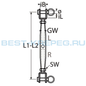 8245 ART Талрепы закрытые вилка-вилка ART 8245 рис.2