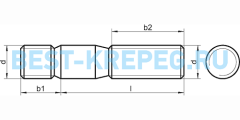 835 DIN Шпильки резьбовые с ввинчиваемым концом [b1≈2d] DIN 835 рис.2