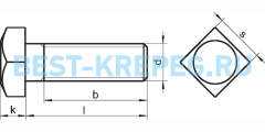 9038 ART Болты с квадратной головкой, полная резьба ART 9038 рис.2