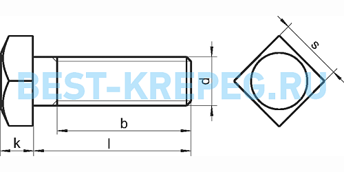 9038 ART Болты с квадратной головкой, полная резьба купить оптом по ...