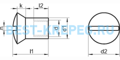 9061 ART Гайка Эриксона с полупотайной головкой c прямым шлицем ART 9061 рис.2