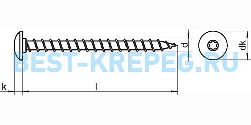 9083 ART Шурупы по дереву с полукруглой низкой увеличенной головкой со ...