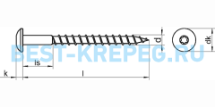 9086 ART Шурупы по дереву с полукруглой низкой увеличенной головкой со звездообразным шлицем, неполная резьбой ART 9086 рис.2